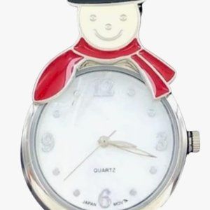 AVON Snowman Mother of Pearl Watch